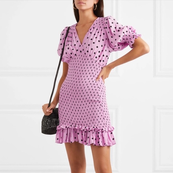 Faithfull The Brand Margherita Mini Smocked Dress Polka Dot Print Anthropologie - Picture 6 of 15